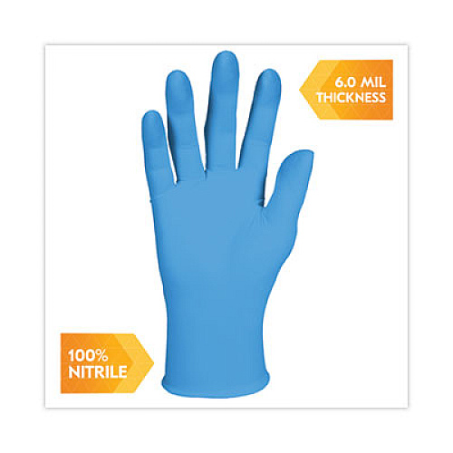 KleenGuard G10 2PRO Nitrile Gloves, Powder-Free, Medium, 6 mil Thick, 9.5" Long, Blue, 100/Box, 10 Boxes/Carton (54422CT)