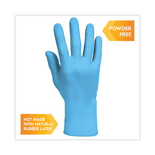 KleenGuard G10 Comfort Plus Blue Nitrile Gloves, Powder-Free, X-Large, 4 mil Thick, 9.5" Long, Light Blue, 100/Box, 10 Boxes/Carton (54189CT)