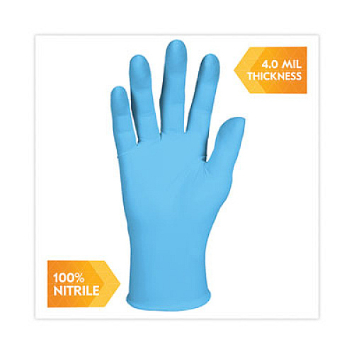 KleenGuard G10 Comfort Plus Blue Nitrile Gloves, Powder-Free, Small, 4 mil Thick, 9.5" Long, Light Blue, 100/Box, 10 Boxes/Carton (54186CT)