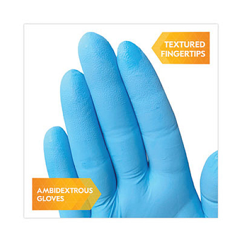 KleenGuard G10 Comfort Plus Blue Nitrile Gloves, Powder-Free, Medium, 4 mil Thick, 9.5" Long, Light Blue, 100/Box, 10 Boxes/Carton (54187CT)