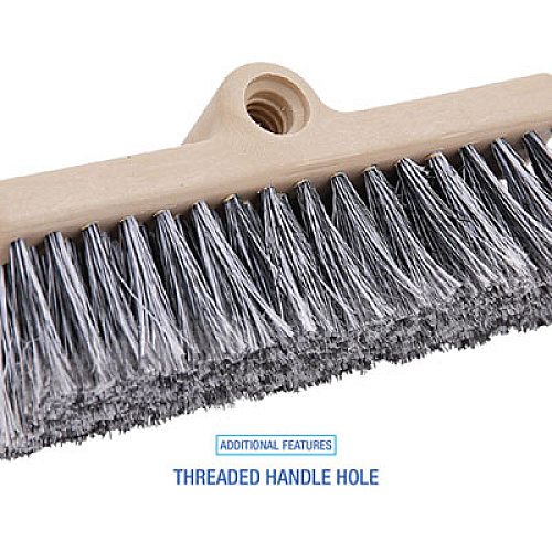 Boardwalk Dual-Surface Vehicle Brush, Black Polypropylene Bristles, 10" Brush, Brown Plastic Handle (8420)