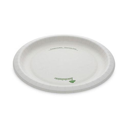 Pactiv Evergreen EarthChoice Pressware Compostable Dinnerware, Plate, Paper, 10" dia, White, 300/Carton (PSP10EC)