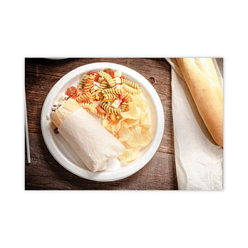 Pactiv Evergreen EarthChoice Pressware Compostable Dinnerware, Plate, Paper, 10" dia, White, 300/Carton (PSP10EC)