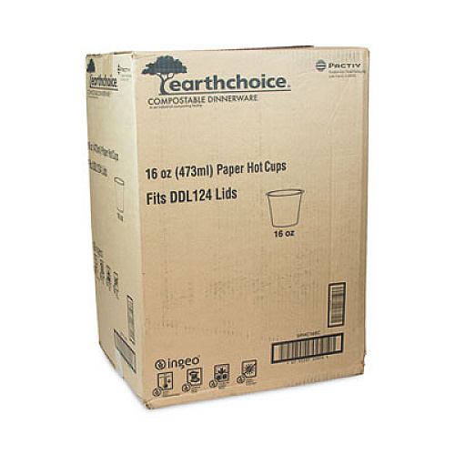 Pactiv Evergreen EarthChoice Compostable Paper Cup, 16 oz, Green, 1,000/Carton (DPHC16EC)