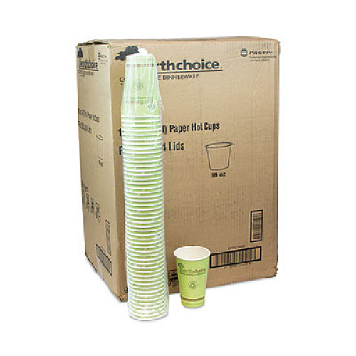 Pactiv Evergreen EarthChoice Compostable Paper Cup, 16 oz, Green, 1,000/Carton (DPHC16EC)