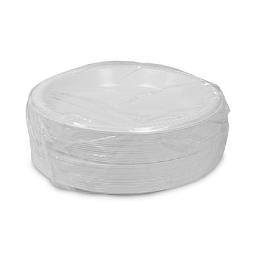 Pactiv Evergreen Meadoware Impact Plastic Dinnerware, Plate, 10.25" dia, White, 500/Carton (MI10)