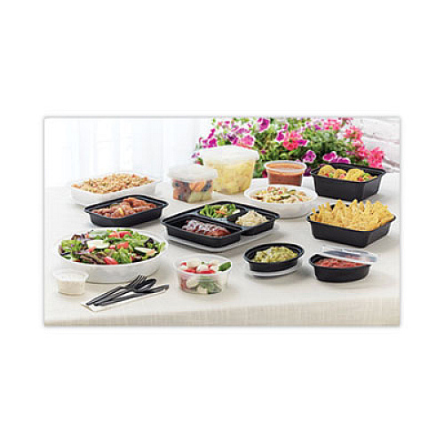 Pactiv Evergreen Newspring VERSAtainer Microwavable Containers, 24 oz, 7 x 7 x 2.3, White/Clear, Plastic, 150/Carton (NC723)