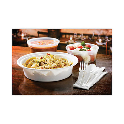 Pactiv Evergreen Newspring VERSAtainer Microwavable Containers, 24 oz, 7 x 7 x 2.3, White/Clear, Plastic, 150/Carton (NC723)