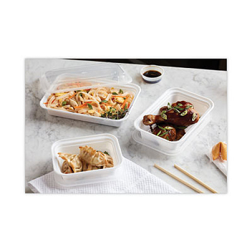 Pactiv Evergreen Newspring VERSAtainer Microwavable Containers, 24 oz, 7.4 x 5 x 2.5, White/Clear, Plastic, 150/Carton (NC838)