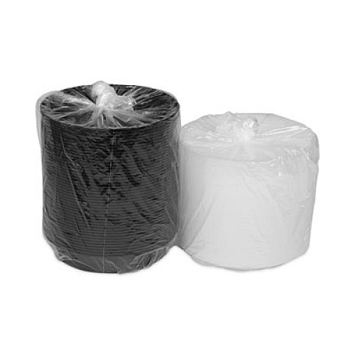 Pactiv Evergreen Newspring VERSAtainer Microwavable Containers, Vented Lid, 48 oz, 9" Diameter x 2.4"h, Black/Clear, Plastic, 150/Carton (NC948B)