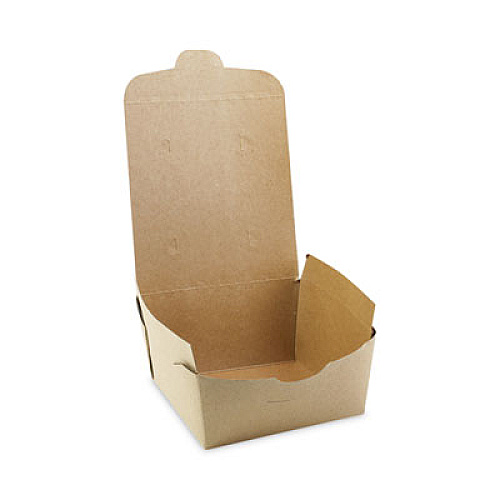 Pactiv Evergreen EarthChoice OneBox Paper Box, 37 oz, 4.5 x 4.5 x 2.5, Brown, 312/Carton (NOB01KEC)