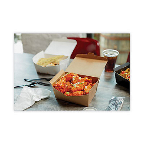 Pactiv Evergreen EarthChoice OneBox Paper Box, 37 oz, 4.5 x 4.5 x 2.5, Brown, 312/Carton (NOB01KEC)
