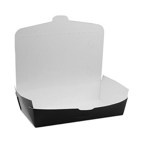 Pactiv Evergreen EarthChoice OneBox Paper Box, 55 oz, 9 x 4.85 x 2, Black, 100/Carton (NOB02B)