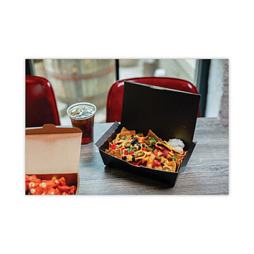 Pactiv Evergreen EarthChoice OneBox Paper Box, 55 oz, 9 x 4.85 x 2, Black, 100/Carton (NOB02B)