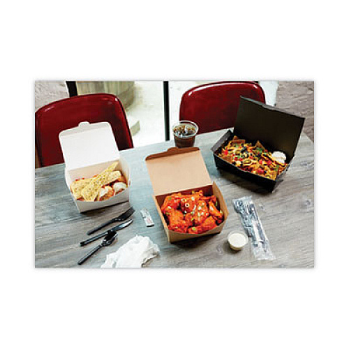 Pactiv Evergreen EarthChoice OneBox Paper Box, 55 oz, 9 x 4.85 x 2, Black, 100/Carton (NOB02B)