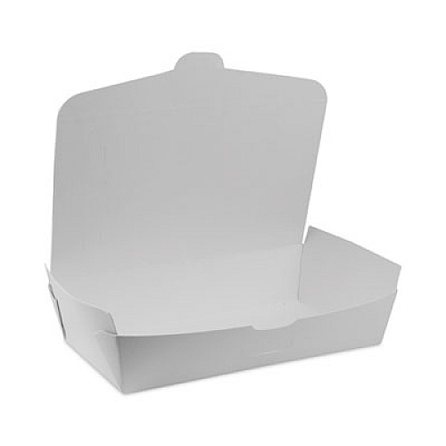 Pactiv Evergreen EarthChoice OneBox Paper Box, 55 oz, 9 x 4.9 x 2, White, 100/Carton (NOB02W)