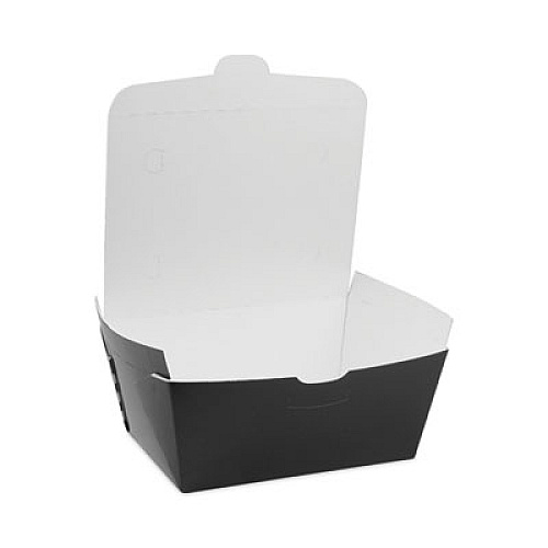Pactiv Evergreen EarthChoice OneBox Paper Box, 66 oz, 6.5 x 4.5 x 3.25, Black, 160/Carton (NOB03B)