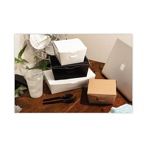 Pactiv Evergreen EarthChoice OneBox Paper Box, 66 oz, 6.5 x 4.5 x 3.25, Black, 160/Carton (NOB03B)