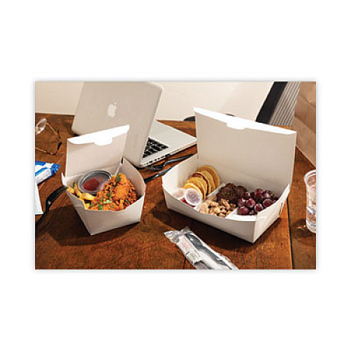 Pactiv Evergreen EarthChoice OneBox Paper Box, 77 oz, 9 x 4.9 x 2.8, White, 162/Carton (NOB04SW)