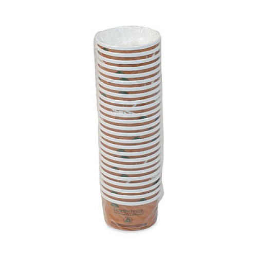 Pactiv Evergreen EarthChoice Compostable Soup Cup, Small, 8 oz, 3 .8 x 3.3 x 2.1, Brown, Paper, 500/Carton (PHSC8ECDI)