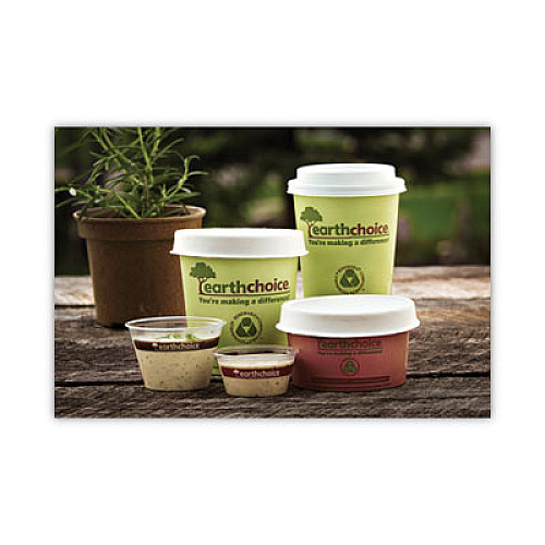 Pactiv Evergreen EarthChoice Compostable Soup Cup, Small, 8 oz, 3 .8 x 3.3 x 2.1, Brown, Paper, 500/Carton (PHSC8ECDI)