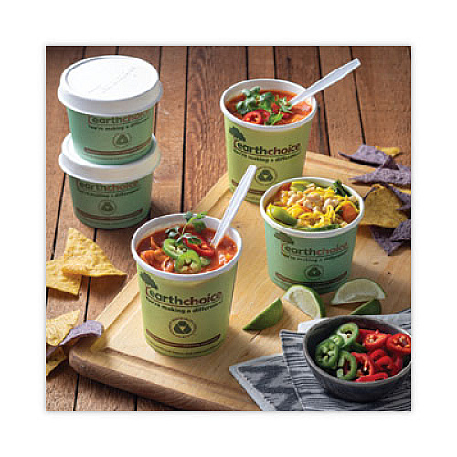 Pactiv Evergreen EarthChoice Compostable Soup Cup Large, 16 oz, 3.63" Diameter x 3.88" h, Green, Paper, 500/Carton (PHSC16ECDI)