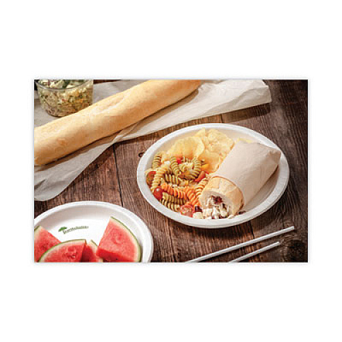 Pactiv Evergreen EarthChoice Pressware Compostable Dinnerware, Plate, Paper, 6" dia, White, 750/Carton (PSP06EC)