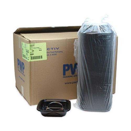 Pactiv Evergreen EarthChoice Square Recycled Bowl, 24 oz, 7 x 7 x 1.52, Black, Plastic, 300/Carton (SAB0724)