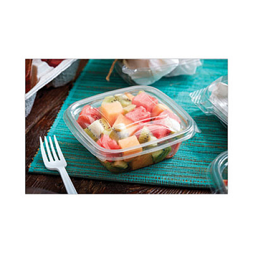 Pactiv Evergreen EarthChoice Square Recycled Bowl, 12 oz, 5 x 5 x 1.62, Clear, Plastic, 504/Carton (SAC0512)