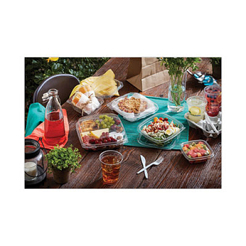 Pactiv Evergreen EarthChoice Square Recycled Bowl, 12 oz, 5 x 5 x 1.62, Clear, Plastic, 504/Carton (SAC0512)