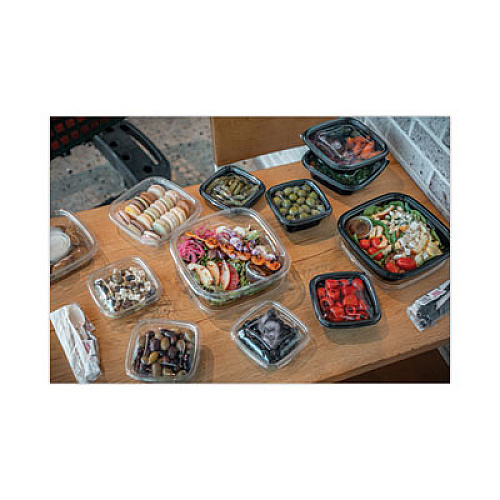 Pactiv Evergreen EarthChoice Square Recycled Bowl, 12 oz, 5 x 5 x 1.62, Clear, Plastic, 504/Carton (SAC0512)