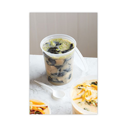 Pactiv Evergreen Newspring DELItainer Microwavable Container, 32 oz, 4.6 x 4.6 x 5.6, Natural, Plastic, 480/Carton (SD5032Y)