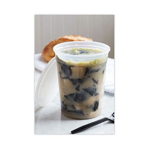 Pactiv Evergreen Newspring DELItainer Microwavable Container, 32 oz, 4.6 x 4.6 x 5.6, Natural, Plastic, 480/Carton (SD5032Y)