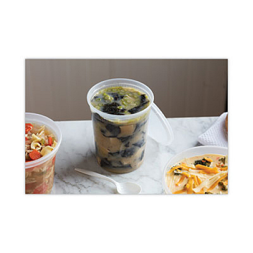 Pactiv Evergreen Newspring DELItainer Microwavable Container, 32 oz, 4.6 x 4.6 x 5.6, Natural, Plastic, 480/Carton (SD5032Y)