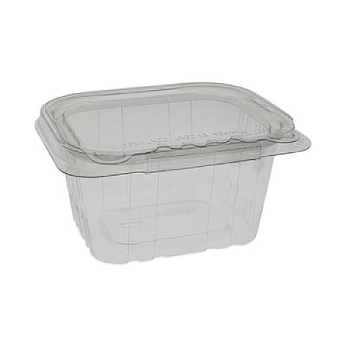 Pactiv Evergreen EarthChoice Tamper Evident Recycled Hinged Lid Deli Container, 16 oz, 5.37 x 4.5 x 2.62, Clear, Plastic, 304/Carton (TEHL5X416)