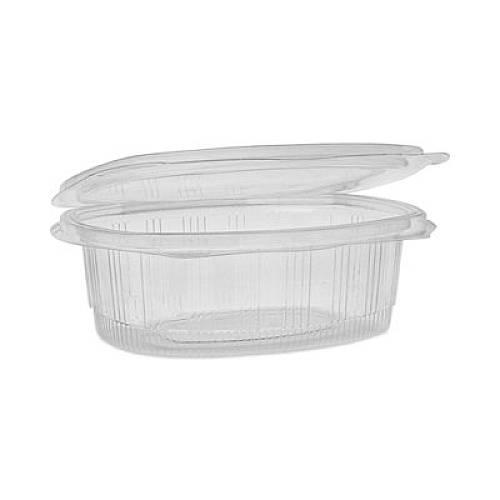 Pactiv Evergreen EarthChoice Recycled PET Hinged Container, 24 oz, 7.37 x 5.87 x 2.37, Clear, Plastic, 280/Carton (YCA910240000)