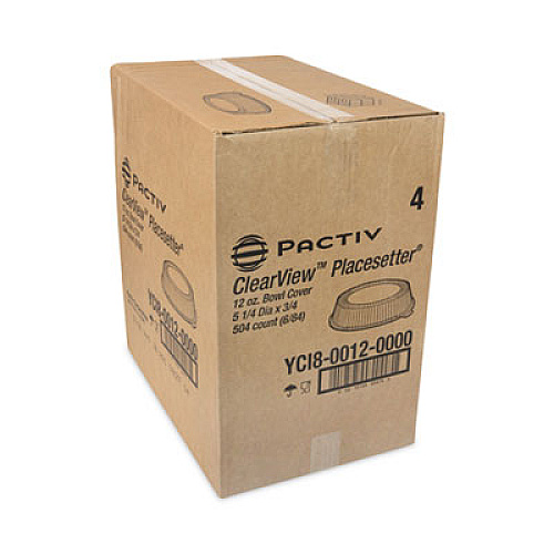 Pactiv Evergreen ClearView Dome-Style Lid with Tabs, Fluted, 6.2" Diameter x 1.1"h, Clear, Plastic, 504/Carton (YCI800120000)