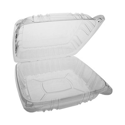 Pactiv Evergreen SENSATION SmartLock Hinged Lid Container, 9.2 x 8.9 x 3.1, Clear, Plastic, 200/Carton (YCI821100000)