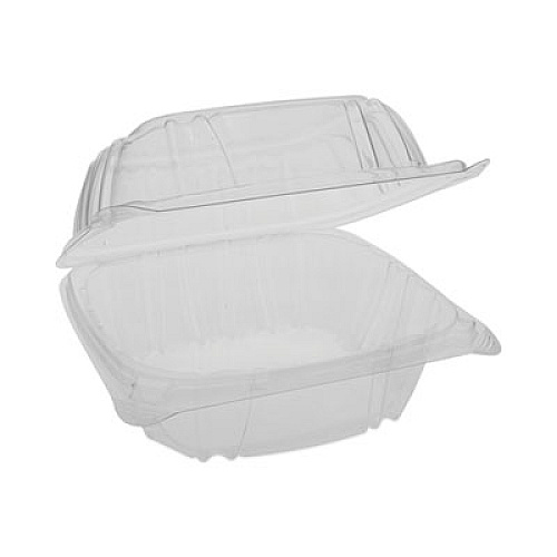 Pactiv Evergreen SENSATION SmartLock Hinged Lid Container, 5.7 x 6 x 3.1, Clear, Plastic, 500/Carton (YCI821600000)