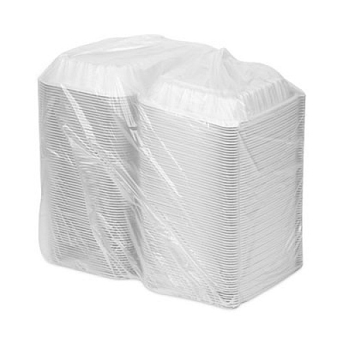 Pactiv Evergreen EarthChoice Vented Microwavable MFPP Hinged Lid Container, 8.4 x 8.7 x 3.1, White, Plastic, 146/Carton (YCNW0851)