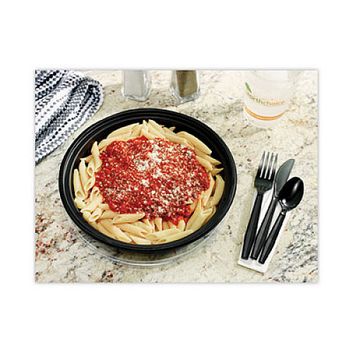 Pactiv Evergreen Meadoware Cutlery, Medium Heavyweight Soup Spoon, Plastic, Black, 1,000/Carton (YMWSSE)
