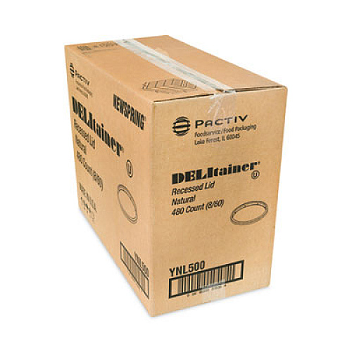 Pactiv Evergreen Newspring DELItainer Microwavable Container Lid, Recessed, 4.7" Diameter x 0.4" h, Translucent, Plastic, 480/Carton (YNL500)