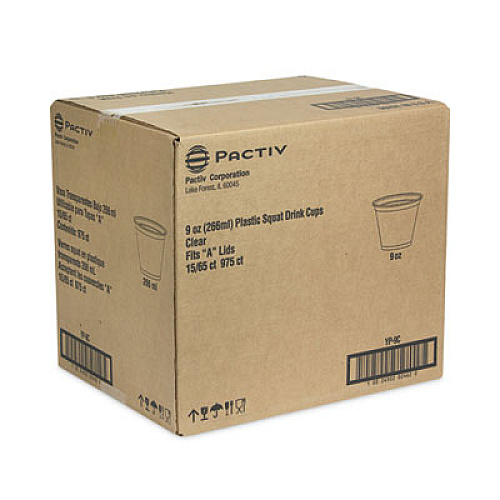 Pactiv Evergreen EarthChoice Recycled Clear Plastic Cold Cups, 9 oz, Clear, 975/Carton (YP9C)