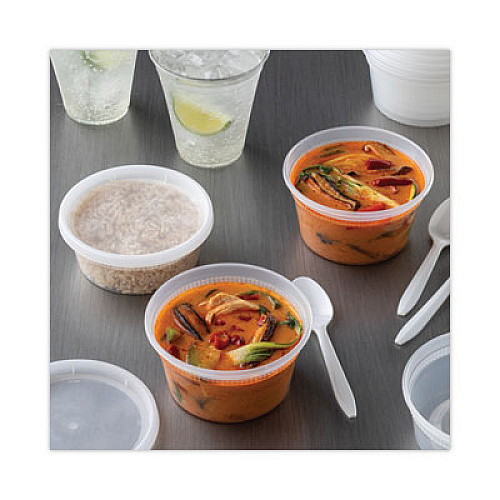 Pactiv Evergreen Newspring DELItainer Microwavable Container, 8 oz, 4.7" Diameter x 1.8"h, Clear, Plastic, 240/Carton (YL2508)