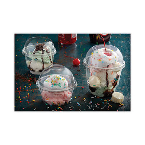 Pactiv Evergreen EarthChoice Strawless RPET Lid, Dome Lid, Fits 9 oz to 20 oz "A" Cups, Plastic, Clear, 900/Carton (YPDL20CNH)