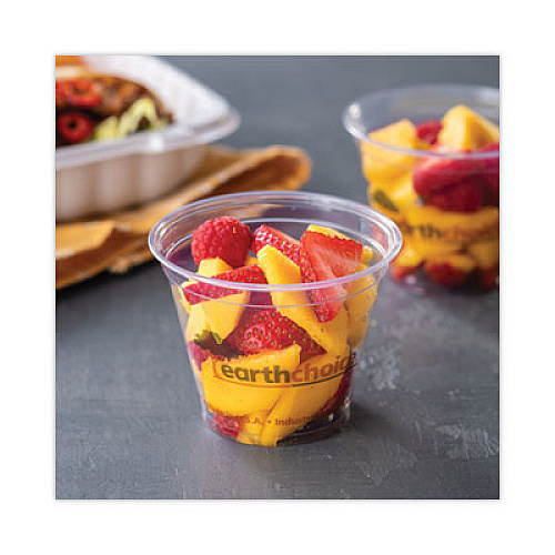 Pactiv Evergreen EarthChoice Compostable Cold Cup, 9 oz, Plastic, Clear/Printed, 975/Carton (YPLA9CEC)