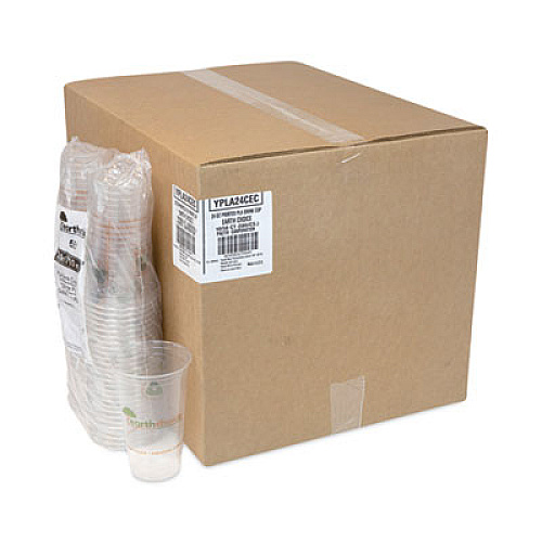 Pactiv Evergreen EarthChoice Compostable Cold Cup, 24 oz, Plastic, Clear/Printed, 580/Carton (YPLA24CEC)