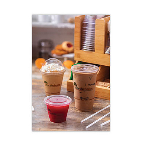 Pactiv Evergreen EarthChoice Compostable Cold Cup, 24 oz, Plastic, Clear/Printed, 580/Carton (YPLA24CEC)