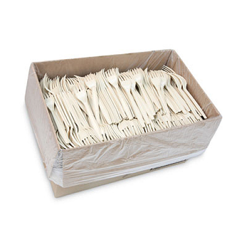 Pactiv Evergreen EarthChoice PSM Cutlery, Heavyweight Fork, Plastic, Tan, 1,000/Carton (YPSMFTEC)