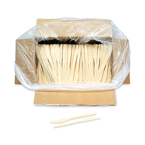 Pactiv Evergreen EarthChoice PSM Cutlery, Heavyweight Knife, Plastic, Tan, 1,000/Carton (YPSMKTEC)